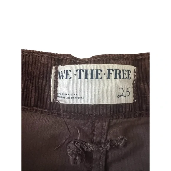 NWT Free People We the Free Risk Taker High Rise Straight Corduroy Brown Pants - Picture 6 of 9